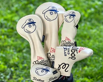 Navigator Malbon Golf Club Wood Head Covers Iron HeadCovers Blade Mallet Putter Covers Beige