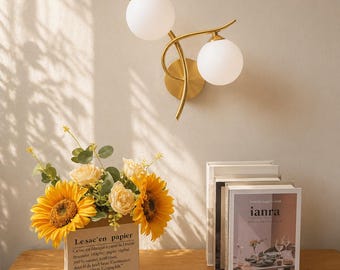 Nordic Modern Wall Sconce LED Glass Globe Lamp Bedroom Bedside Corridor Light G9