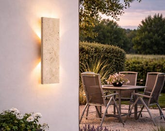Outdoor Waterproof LED Wall Lamp, Natural Stone Strip Light for Bedroom Exterior Modern Lighting