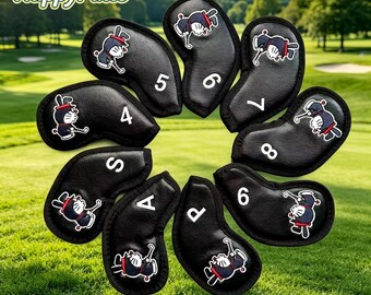 Nytt golfjärnskydd, läder, vattentätt och hållbart, 4-9 SAP, 9-delat golfskydd