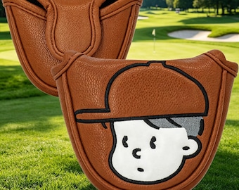 Golfputterskydd, halvrund putterskydd, rakt L-format putterskydd, golfklubbskydd