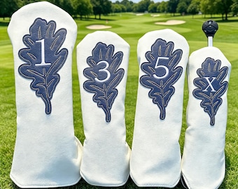 Högkvalitativt vitt golfträskydd, unisex klubbskydd, klubbhuvudskydd