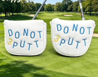 Minimalistiskt golfklubbskydd — Rakt halvmallet-skydd för putter med stark magnetisk stängning, vattentätt PU-huvudskydd