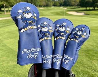 Träklubbskydd för golfklubbor, nr 1 driver 3 eller 5 fairwayträskydd, halvcirkelformat putterskydd, vattentätt PU-skydd för personligt bruk.