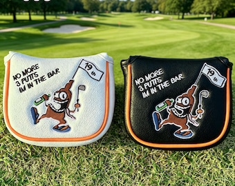 Klassiskt golfputterskydd, starkt magnetiskt klubblockskydd, PU-läder med fleecefoder, skyddande tillbehörsskydd