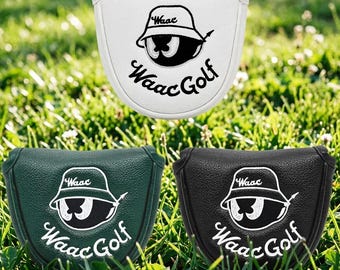 Golf putter cover, semi-circular square putter head protector