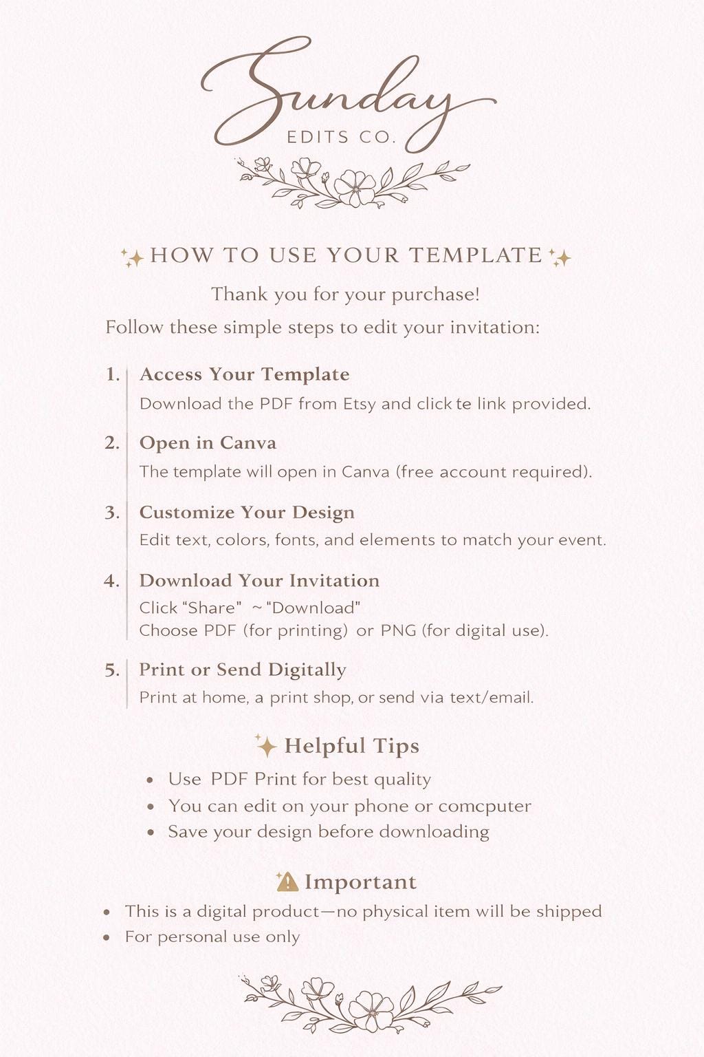 Editable Invitation Template | Canva Invite | Instant Download ...