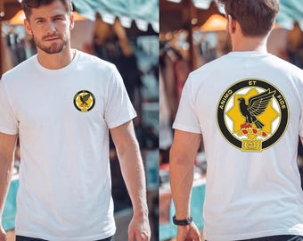 Us Army 1st Cavalry Regiment - Men's Back And Front T-Shirt Tee