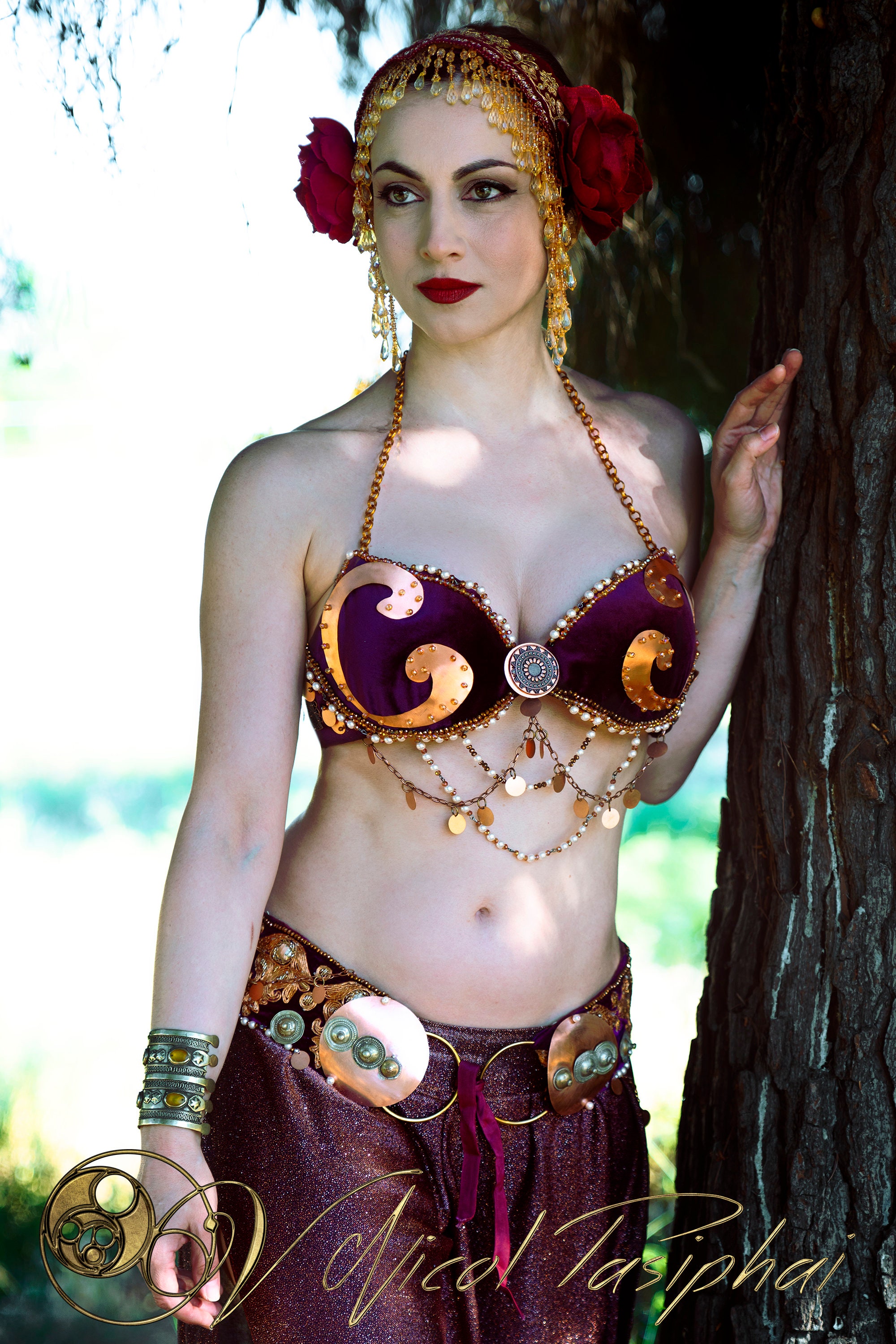 Metal tribal bra / belly dance costume/ belly dancing bra