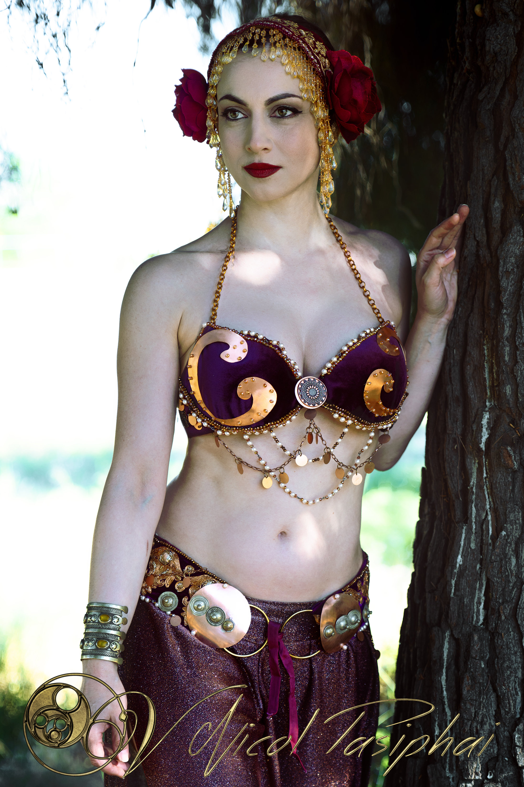 Metal tribal bra / belly dance costume/ belly dancing bra