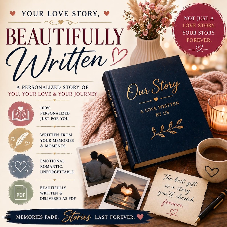 Personalized Love Story Book | Custom Couple Relationship Keepsake (PDF ...
