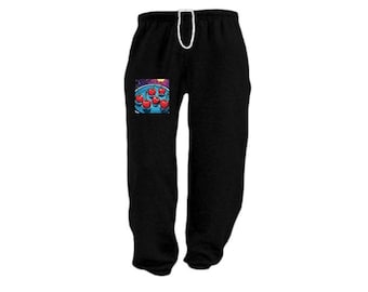 Purple Cherry Graphic Sweatpants | Y2K Joggers | Playful Fruit Print Lounge Pants