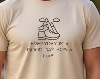 Hiking tshirt Cute hiking T-shirt for hikers mountain boots Unisex tshirt for Men and Women Nature lover's gift outdoor tee illustration 1