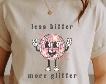 disco ball t-shirt  mirror ball tee unisex disco t-shirt retro trendy top y2k 70s 80s 90s tshirt with disco ball  Pink disco ball
