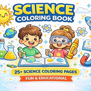 Libro para colorear de ciencia para niños: una divertida actividad educativa STEM (de 4 a 8 años) (descarga digital)