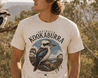 Kookaburra T-Shirt | Australia Wildlife Tee| Vintage Illustration| Aussie Bird Top