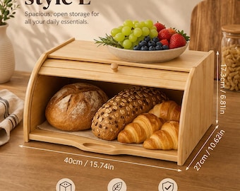 Panera enrollable de bambú / Organizador de almacenamiento para encimera de cocina, decoración minimalista