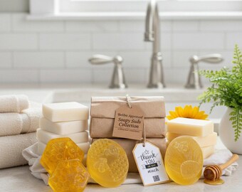 Bundle Handmade Honey Goat Milk Shea Butter Soap Bars | Natural Skincare Set