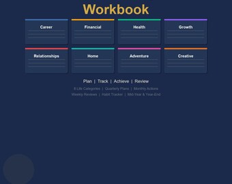2026 Goal Setting Workbook | 8 Life Categories, Quarterly Plans (PDF)