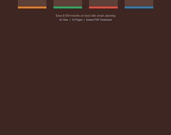 Weekly Meal Planner Printable | 4-Week Meal Prep, Grocery List, Budget Tracker (Digital Download)