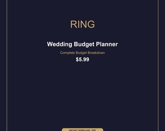 Wedding Budget Planner Excel | 20 Categories, Timeline Tracker (Digital Download)