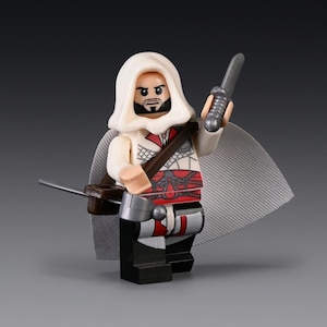 Moc Assassin's Creed Ezio Auditore Minifigure - LEGO-Compatible Renaissance Assassin Figure