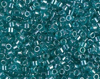 DB 1228, Transparent Tropical Teal Luster - Miyuki Delica Beads - Size 11 - 5 grams - Japanese Cylinder Seed Beads - Wholesale & Retail