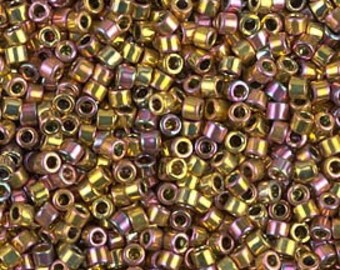 DB 507, 24kt Rose Gold Plated, Metallic, AB - Miyuki Delica Beads - Size 11 - 5 grams - Japanese Cylinder Seed Beads - Retail & Wholesale