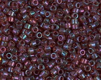 DB 104, Raspberry, Luster, Transparent, AB - Miyuki Delica Beads, Size 11, 5 grams - Miyuki Delica & Seed Beads - Wholesale and Retail