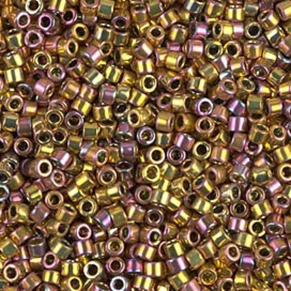 DB 507, 24kt Rose Gold Plated, Metallic, AB - Miyuki Delica Beads - Size 11 - 5 grams - Japanese Cylinder Seed Beads - Retail & Wholesale