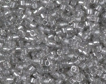 DB 2393, Fancy Lined, Luster Moon Dust Gray - Miyuki Delica Beads - Size 11 - 5 grams - Japanese Cylinder Glass Beads - Wholesale & Retail