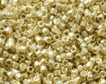 DB 2502, Duracoat Galvanized Pale Yellow - Miyuki Delica Beads - Size 11 - 5 grams - Japanese Cylinder Glass Seed Beads - Wholesale & Retail