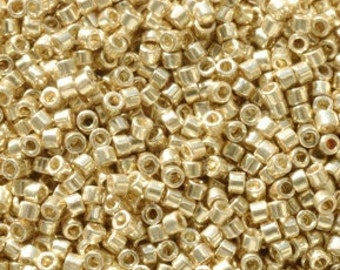 DB 2501, Duracoat Galvanized Pale Gold - Miyuki Delica Beads - Size 11 - 5 grams - Japanese Cylinder Glass Seed Beads - Wholesale & Retail