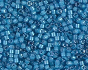 DB 1783, Dark Blue/White ICL, AB - Miyuki Delica Beads - Size 11 - 5 grams - Japanese Cylinder Seed Beads - Retail & Wholesale