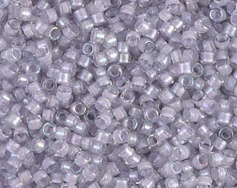 DB 80, Crystal/Light Lavender-ICL-Luster-Rainbow - Miyuki Delica Beads, Size 11, 5 grams - Miyuki Delica - ICL - Luster-Rainbow