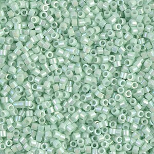 DB 1506, Opaque Light Mint AB - Miyuki Delica Beads - Size 11 - 5 grams - Japanese Cylinder Seed Beads - Retail & Wholesale