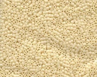 DB 732, Opaque Cream AB - Miyuki Delica Beads - Size 11 - 5 grams - Japanese Cylinder Seed Beads - Retail & Wholesale - Peyote