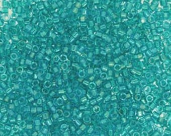 11/0 Miyuki Delica Fancy Lined Teal Dark Blue Glass Seed Beads 7.2 grams DB2384