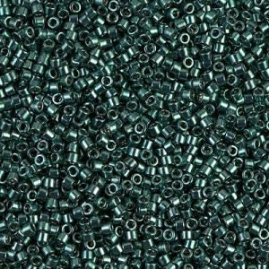 5gr DIY Jewelry Bead Supply DB458 Galvanized Dark Green aka Nickel Plated Dyed Green Size 110 Miyuki Delica