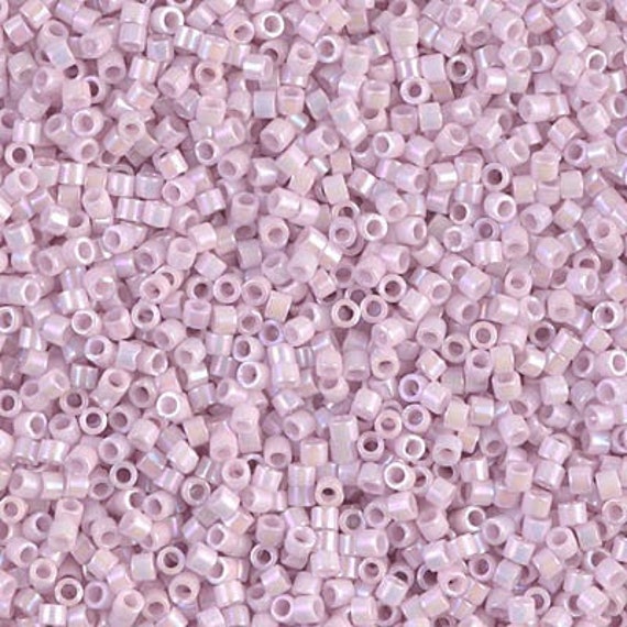 110 Miyuki Delica Seed Beads DB1504 Delica DB-1504 Opaque Pale Rose AB Delica 1504-5 Grams