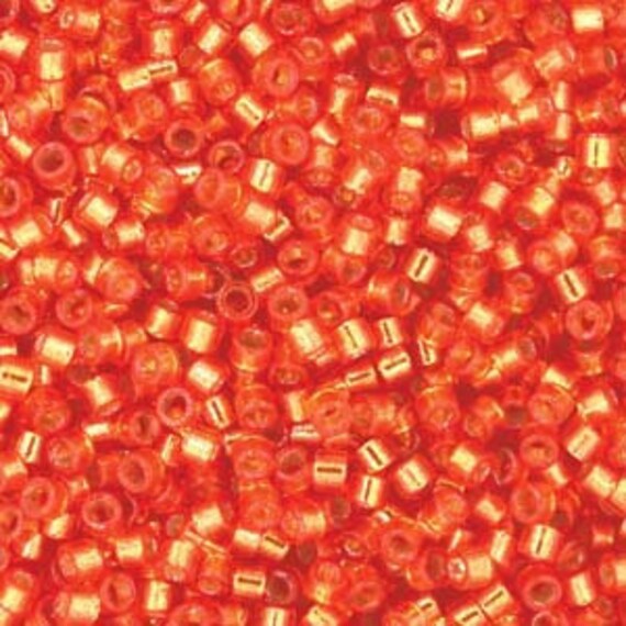 DB 2158, Silver Lined Duracoat Orange Gold Miyuki Delica Beads