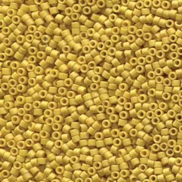 DB 2284, Frosted  Opaque Glazed Yellow Cream - Miyuki Delica Beads - Size 11 - 5 grams - Japanese Cylinder Seed Beads - Retail & Wholesale
