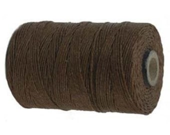 10 Yards, Walnut Brown Irish Waxed Linen, 4 ply,