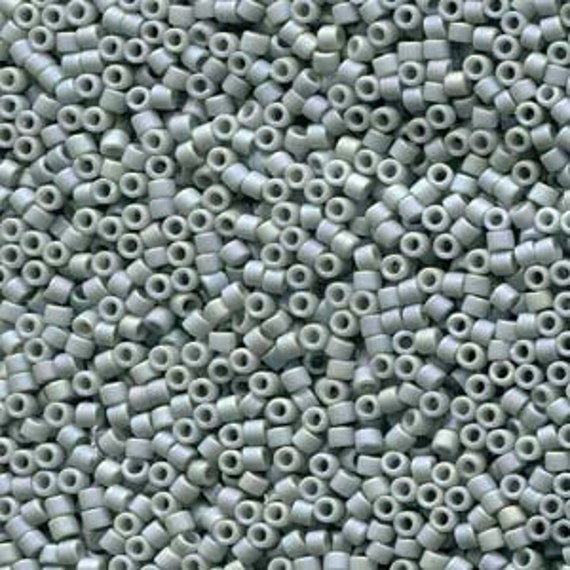 Grey Transparent Rainbow Delicas, Size 11 Delica Seed Beads