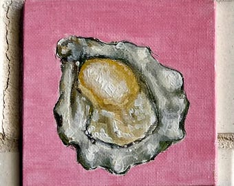 Quadro con ostriche - Sfondo rosa chiaro (Singolo)