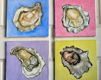 Cuadros de ostras - Juego completo de cuatro
