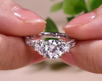 Alliance pavée de style vintage noeud celtique, bague de fiançailles en diamants ronds cultivés en laboratoire de 2 carats