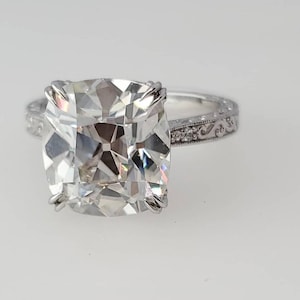 3 CT Cushion Lab Diamond Engagement Ring, Antique Style Scroll Filigree Solitaire, IGI Certified
