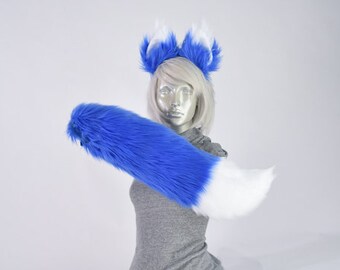 Bright Blue Cat Short or Long Fun CostumeCosplay Tail!