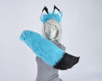 Bright Blue Cat Short or Long Fun CostumeCosplay Tail!